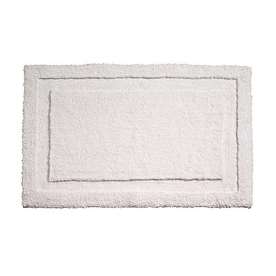 Large 21" x 34" Geometric Cut Fiber Microfiber Spa Bath Rug - White