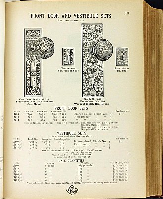 Antique Cast Iron Aesthetic Movement Pattern Door Plate by Russell & Erwin Hardware - Circa 1880
