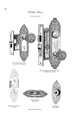 Antique Cast Bronze "Belfort" Design Door Plate By Reading Hardware Co. - Circa 1897