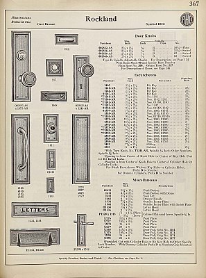 Antique Cast Bronze "Rockland" Pattern Door Plate By Reading Hardware Co. - Circa 1923