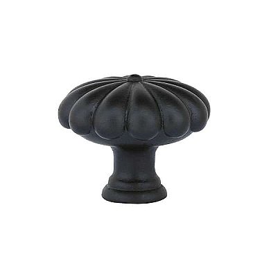 Tuscany Bronze Fluted Cabinet Knob, Small 1", Flat Black