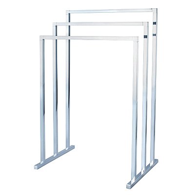 Kingston Brass Pedestal 3-Tier Steel Construction Towel Rack - Polished Chrome