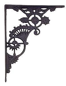 Black Cast Iron Aesthetic Shelf Bracket Pair