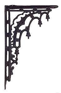 Black Cast Iron Arch Design Shelf Bracket Pair