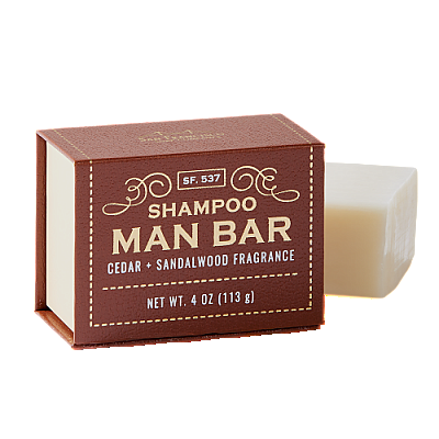 San Francisco Soap Co. Man Bar Cedar & Sandalwood Shampoo