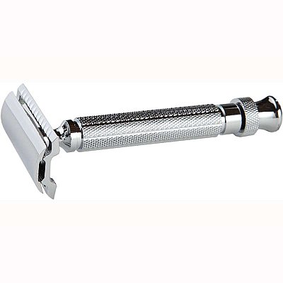 Safety Razor Shaving Set - Chrome 3 Piece Set