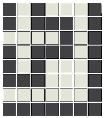 Doric Greek Key Inside Corner in White/Black - 3/4" Square Tiles - Sold Per Sheet