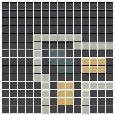 Gatsby Border Outside Corner in White/Black/Light Grey/Green/Peach - 3/4" Square Tiles - Sold Per Sheet