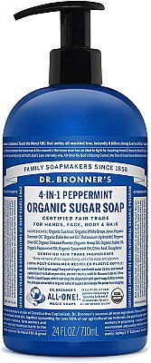 Dr. Bronner's Organic Peppermint Sugar Soap Liquid Soap With Pump