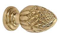 Solid Brass Stair Rod Finial Pair: Pineapple