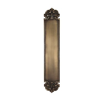 San Francisco Push Plate, 18" -  Antique Brass