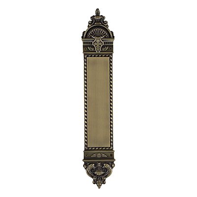 New Orleans Push Plate, 16-7/8" -  Antique Brass