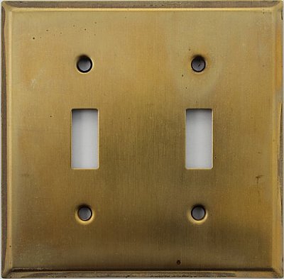Raw Brass Double Toggle Switchplate