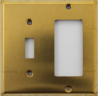 Raw Brass Toggle / GFCI Switchplate