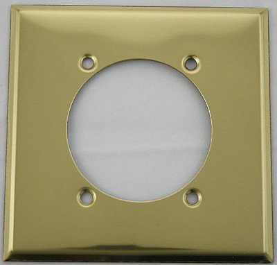 Polished Brass Wallplate for Dryer Opening / Two Gang