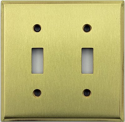 Satin Brass Double Toggle Switchplate