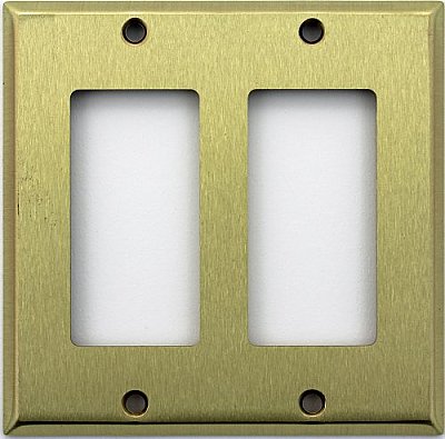 Satin Brass Double GFCI Switchplate