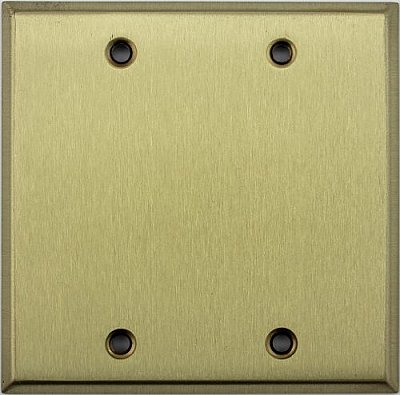 Satin Brass Double Blank Switchplate