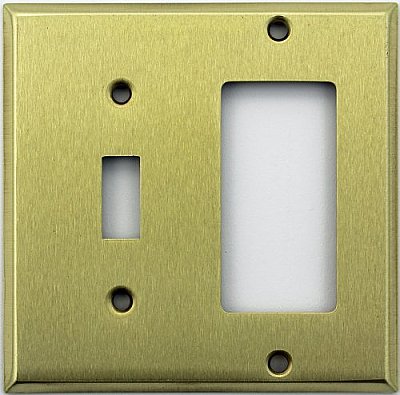 Satin Brass Toggle / GFCI Switchplate