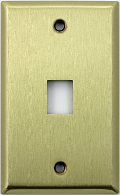 Satin Brass Phone Jack Switchplate