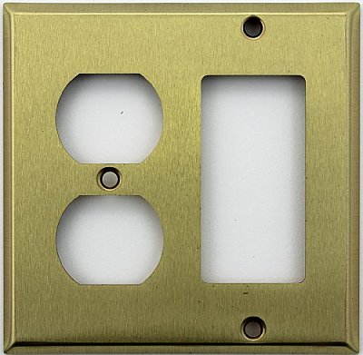 Satin Brass Duplex / GFCI Switchplate