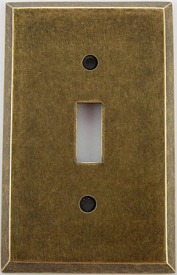 Aged Antique Brass Single Toggle Forged Switchplate