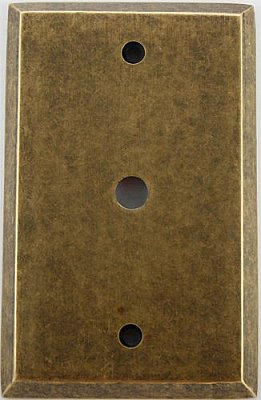 Aged Antique Brass Single Cable Forged Switchplate