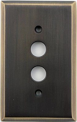 Burnished Antique Brass Single Pushbutton Forged Switchplate