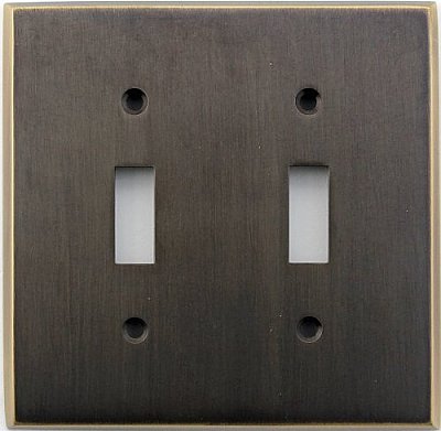Burnished Antique Brass Double Toggle Forged Switchplate