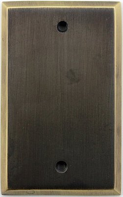 Burnished Antique Brass Single Blank Forged Switchplate