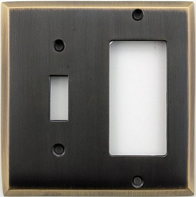 Burnished Antique Brass Toggle / GFCI Forged Switchplate