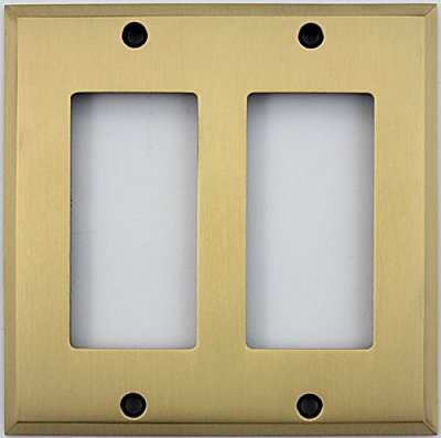 Antique Brass Double GFCI Forged Switchplate