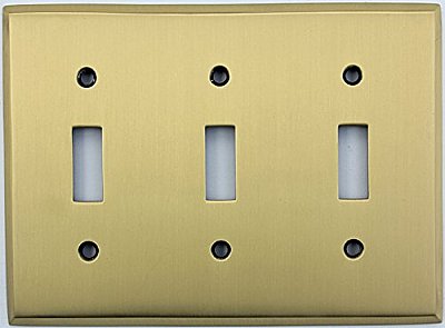 Antique Brass Triple Toggle Forged Switchplate