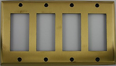 Antique Brass Quad GFCI Forged Switchplate