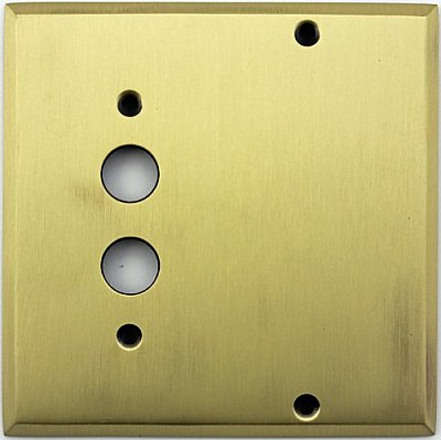 Antique Brass Forged Pushbutton / Blank Switchplate