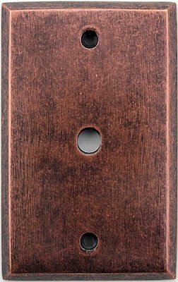 Mottled Antique Copper Single Cable Forged Switchplate