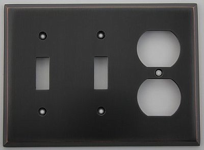 Oil Rubbed Bronze Forged Double Toggle / Single Duplex Switchplate
