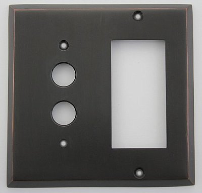 Oil Rubbed Bronze Forged Pushbutton / GFCI Switchplate