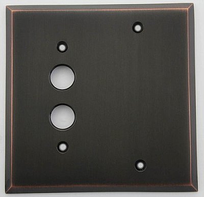 Oil Rubbed Bronze Forged Pushbutton / Blank Switchplate