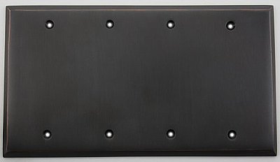 Oil Rubbed Bronze Forged Quad Blank Switchplate