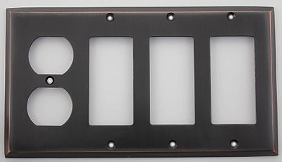 Oil Rubbed Bronze Forged Switchplate: Single Duplex / Triple GFCI
