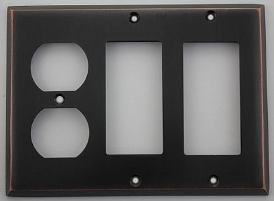Oil Rubbed Bronze Forged Switchplate: Single Duplex / Double GFCI