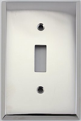 Polished Nickel Forged Single Toggle Switchplate