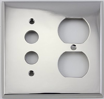 Polished Nickel Forged Pushbutton / Duplex Switchplate