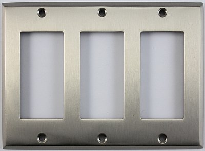 Satin Nickel Triple GFCI Forged Switchplate