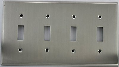Satin Nickel Quad Toggle Forged Switchplate