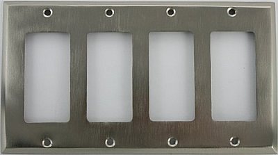 Satin Nickel Quad GFCI Forged Switchplate