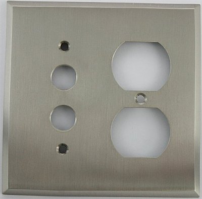 Satin Nickel Single Pushbutton/ Single Duplex Forged Switchplate