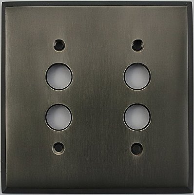 Antique Pewter Double Pushbutton Forged Switchplate