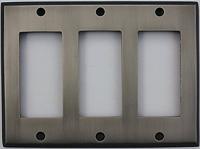 Antique Pewter Triple GFCI Forged Switchplate